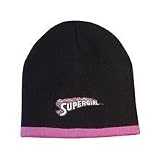 Black Supergirl Beanie Knit Steep Hat (youth size)
