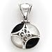 Sterling Silver Black Onyx & Mother Of Pearl Pendant