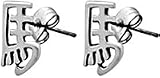 Chinese Horse Character Pewter Stud Earrings