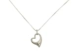 Image of Silver Diamond Heart Pendant + 18