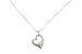 Silver Diamond Heart Pendant + 18