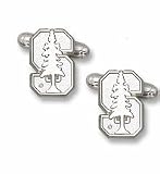 Stanford Cardinal S with Tree Sterling Silver Cuff Links - 1 Pair