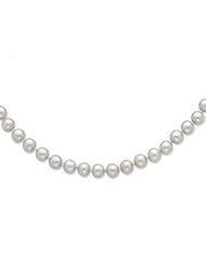 Sterling Silver 9-10mm Grey Freshwater Cultured Pearl Necklace