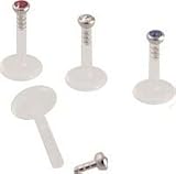 Bioflex Internal Snap Jeweled Monroe Lip Labret, in 16g (Gauge), B - Crystal Clear (Color), Sold Individually Bioflex Internal Snap Jeweled Monroe Lip Labret, in 16g (Gauge), B - Crystal Clear (Color), Sold Individually