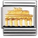 Nomination Composable Classic SYMB. DEUTSCHL. RELIEF Edelstahl und 18K-Gold (Brandenburger Tor) 030126