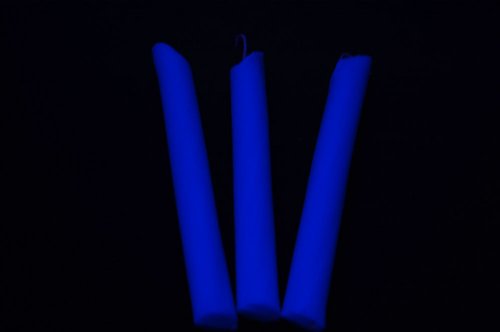 Set of 3 Blue Blacklight Reactive Drip Candles