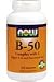 vitamin b1 - Vitamin B-50 W/250 mg VIT C 250 CAPS - NOW FOODS