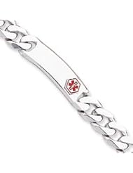 Sterling Silver Non-enameled Medical ID Curb Link Bracelet