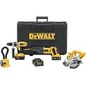 DEWALT DC4PAKA Heavy-Duty XRP 18V Cordless Hammerdrill/Circular Saw/Reciprocating Saw/Flexible Floodlight Combo Kit