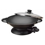 Aroma 5-Qt Heat Retaining Cast Metal Electric Wok Black by Aroma