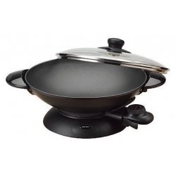 Aroma 5-Qt Heat Retaining Cast Metal Electric Wok Black