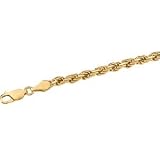 14K Yellow Gold Diamond Cut Rope - 16 inches