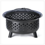Geometric Home Garden Wood Charcoal Black Iron Fire Pit