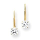 14k 5mm Moissanite Lever Back Earring - JewelryWeb