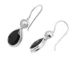 Drop Earrings with Mabe Pearl, Black CZ and Sterling Silver - 20 mm