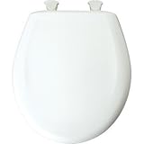 Bemis 200SLOWT 376 Toilet Seat, Slow-Close Round Closed Front Plastic w/Easy-2-Clean Hinges - Warm W