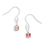 Fuchsia AB Crystal Cube Children's French Wire Earrings