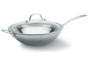Cheap Calphalon Triply Stainless Steel 12-Inch Stir Fry with Cover