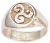 Souvenirs of France - Brittany Celtic Triskel Signet Ring - Size: 7 - Material: Gold-Plated