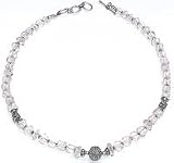 Silver Necklaces in Rose Quartz Gemstone 18.75  (gnklc249)