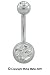 14G INTERNALLY THREADED TITANIUM DOUBLE GEM BELLY RING