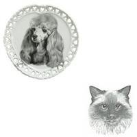 Ragdoll Heart Shaped Plate, Porcelain by Rosalinde (8' diameter)