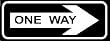 ONE WAY (RIGHT) street sign traffic hwy car