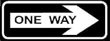 ONE WAY (RIGHT) street sign traffic hwy car