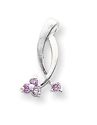Sterling Silver Pink CZ Pendant