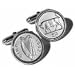 Sterling silver cufflinks with Irish coin with presentation case