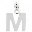 Sterling Silver Initial Pendant "M" Plain and Polished