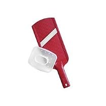 Kyocera Double-Edged Ceramic Mandline Slicer with Handguard, Red