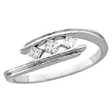 14kt. White Gold, 1/4 ct. tw. Three Diamond Fashion Ring