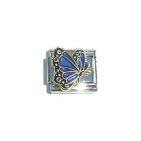 Clearly Charming September Sapphire Color Butterfly Birthstone Insect Animal Italian Charm
