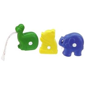 Click here to buy Happy Animal Tape Ruler to Measure Children's Size, etc. (4 Pieces, Assorted Colors Animals) by Measuring Tape.
