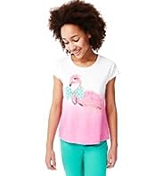 Limited Pure Cotton Flamingo Print T-Shirt