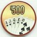 Royal Flush $500 Poker Chips, Set of 50