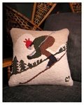 Downhill Skier Wool Ski Pillow Downhill Skier Wool Ski Pillow