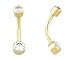 Clear CZ's Belly Button Ring in 14 karat Yellow gold - Nickel Free