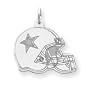Sterling Silver Dallas Cowboys Large Helmet Satin Star Charm - JewelryWeb