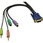 Cables To Go 29622 Ultima 5-in-1 KVM HD15 VGA Cable with Speaker and Mic (10 Feet, Charcoal)