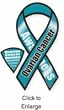 Ovarian Cancer Awareness 8" Ribbon Car Magnet