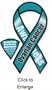 Ovarian Cancer Awareness 8" Ribbon Car Magnet