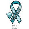 Ovarian Cancer Awareness 8" Ribbon Car Magnet