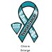 Ovarian Cancer Awareness 8" Ribbon Car Magnet