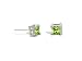 14K White Gold Genuine Square Peridot Stud Earrings