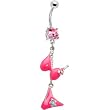 Pink Floral Glam Bikini Belly Ring