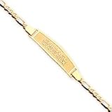 14K Chicago White Sox Med Satin Name Id W/Figaro