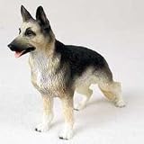 GERMAN SHEPHERD DOG Black n Tan Stands Figurine DF08A