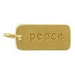 Rectangular PEACE Sign Double Sided Word Charm or Pendant in Gold Vermeil, #8281